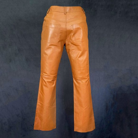 NWT – Cognac Brown 5 Pocket Leather Pants Bagatelle - Picture 4 of 14